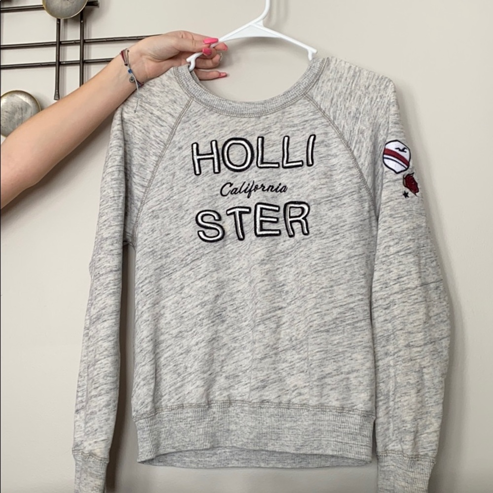 hollister hoodie with patches